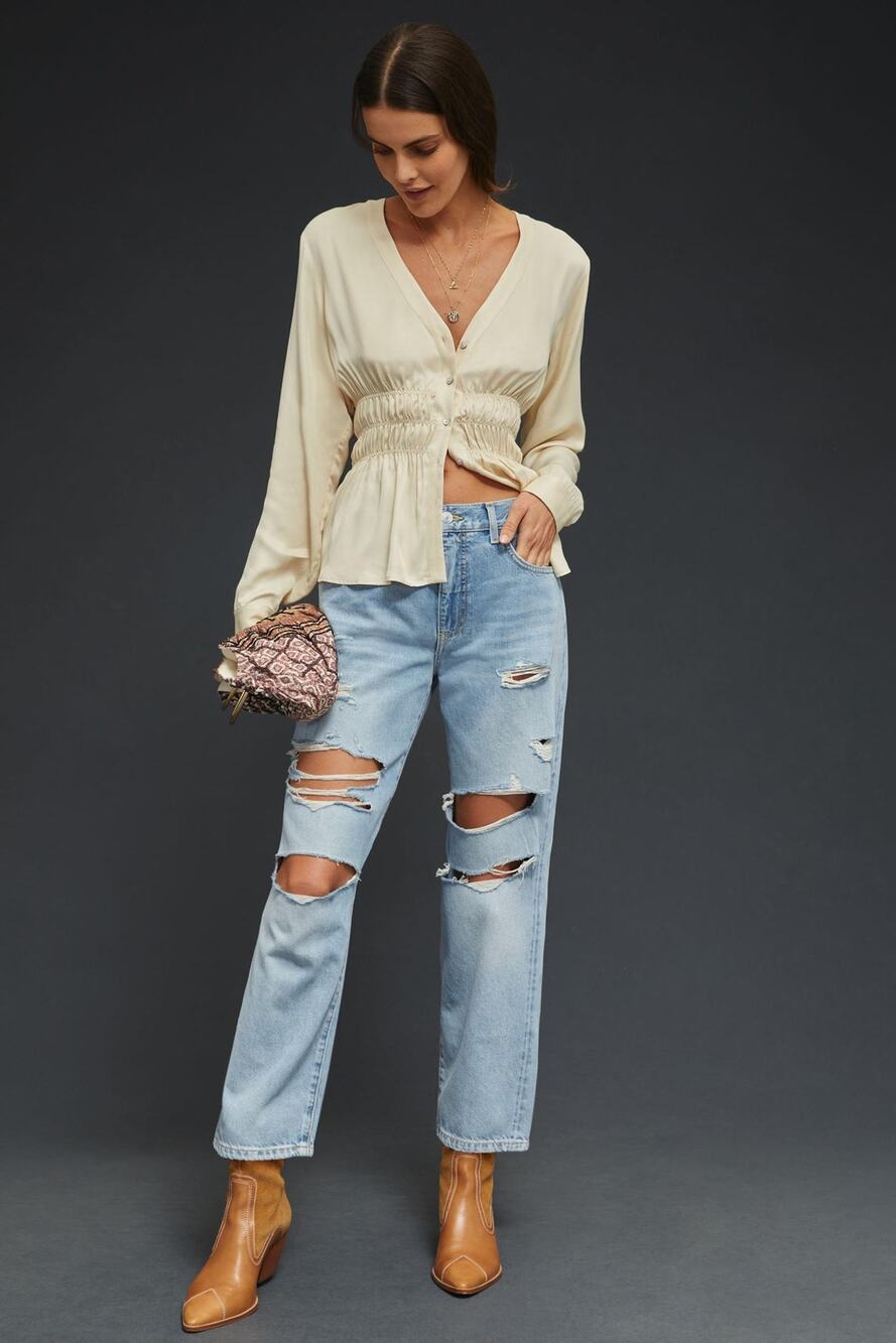 New Pilcro Vintage Mid-Rise Distressed Jeans - 31 waist tall